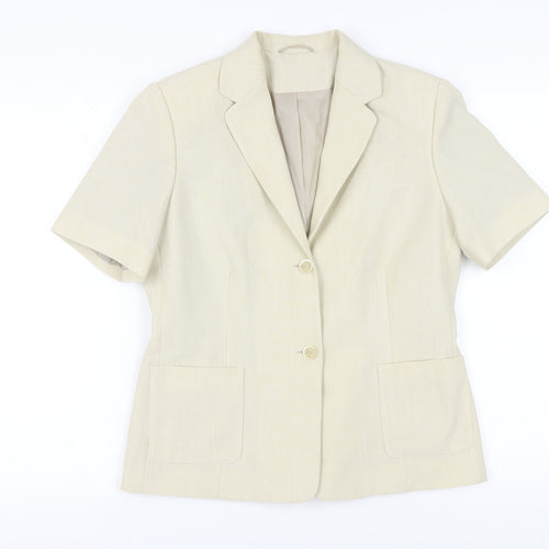 Berkertx Women Beige Blazer Size 12 Classic Suit Jacket