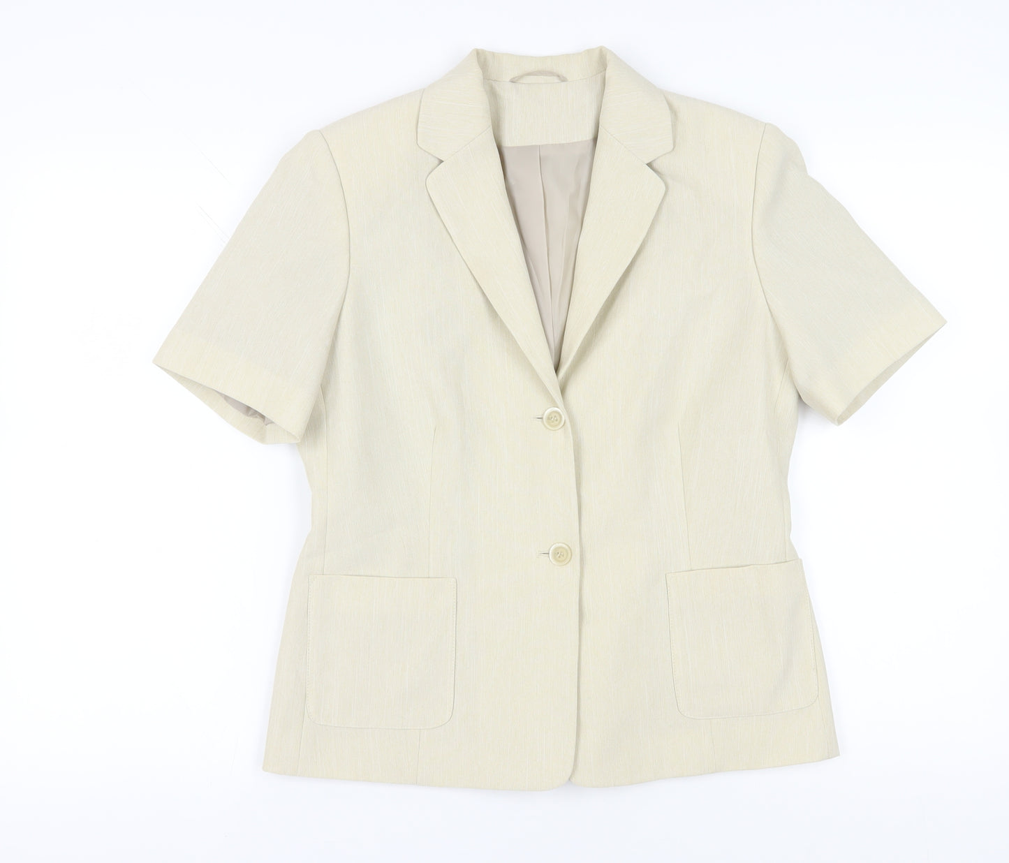 Berkertx Women Beige Blazer Size 12 Classic Suit Jacket