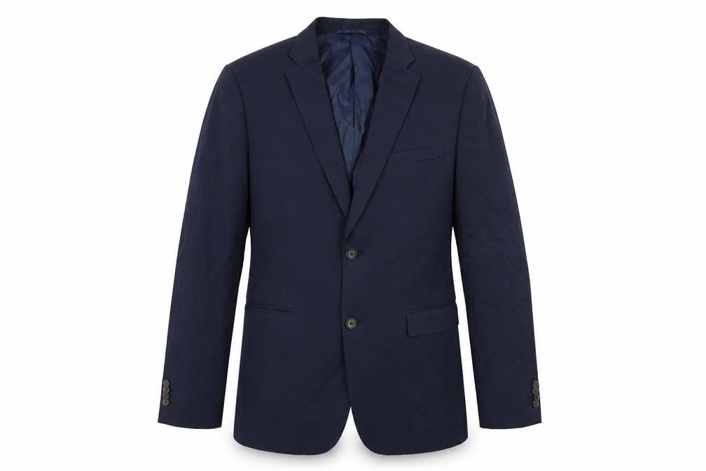 Front view of ESPRIT unisex blue suit jacket, size 40, regular blazer