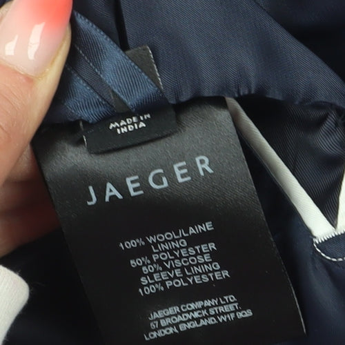 Jaeger Men's Grey Check Wool Blazer, Size 44R