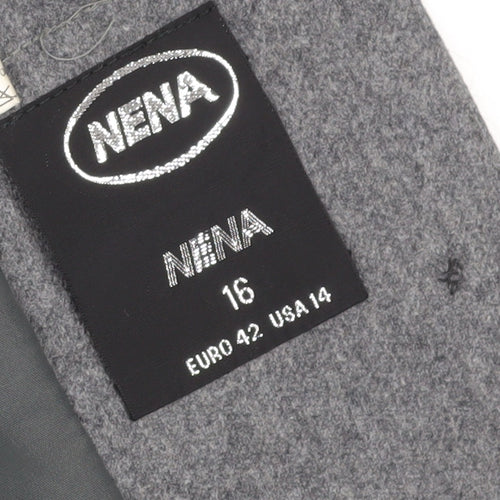 Nena Women's Grey Wool Blend Jacket Size 16