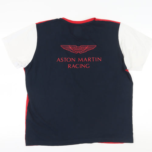 Hackett Men's XL Red Colourblock T-Shirt Aston Martin