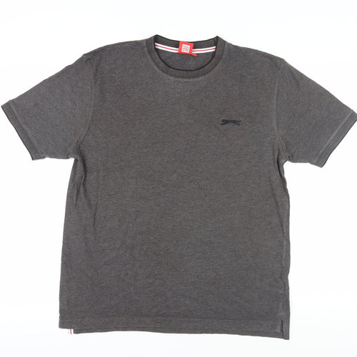 Slazenger Men's Grey Short Sleeve Crew Neck T-Shirt L