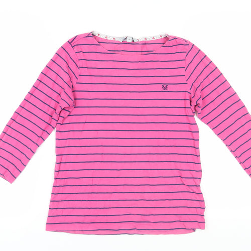 Crew Clothing Co. Women's Pink Striped T-Shirt Size 10