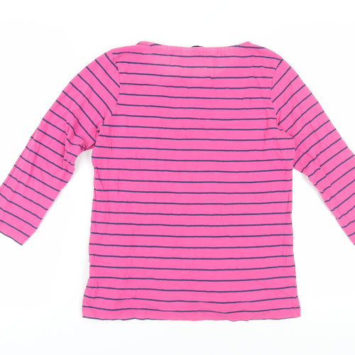 Crew Clothing Co. Women's Pink Striped T-Shirt Size 10