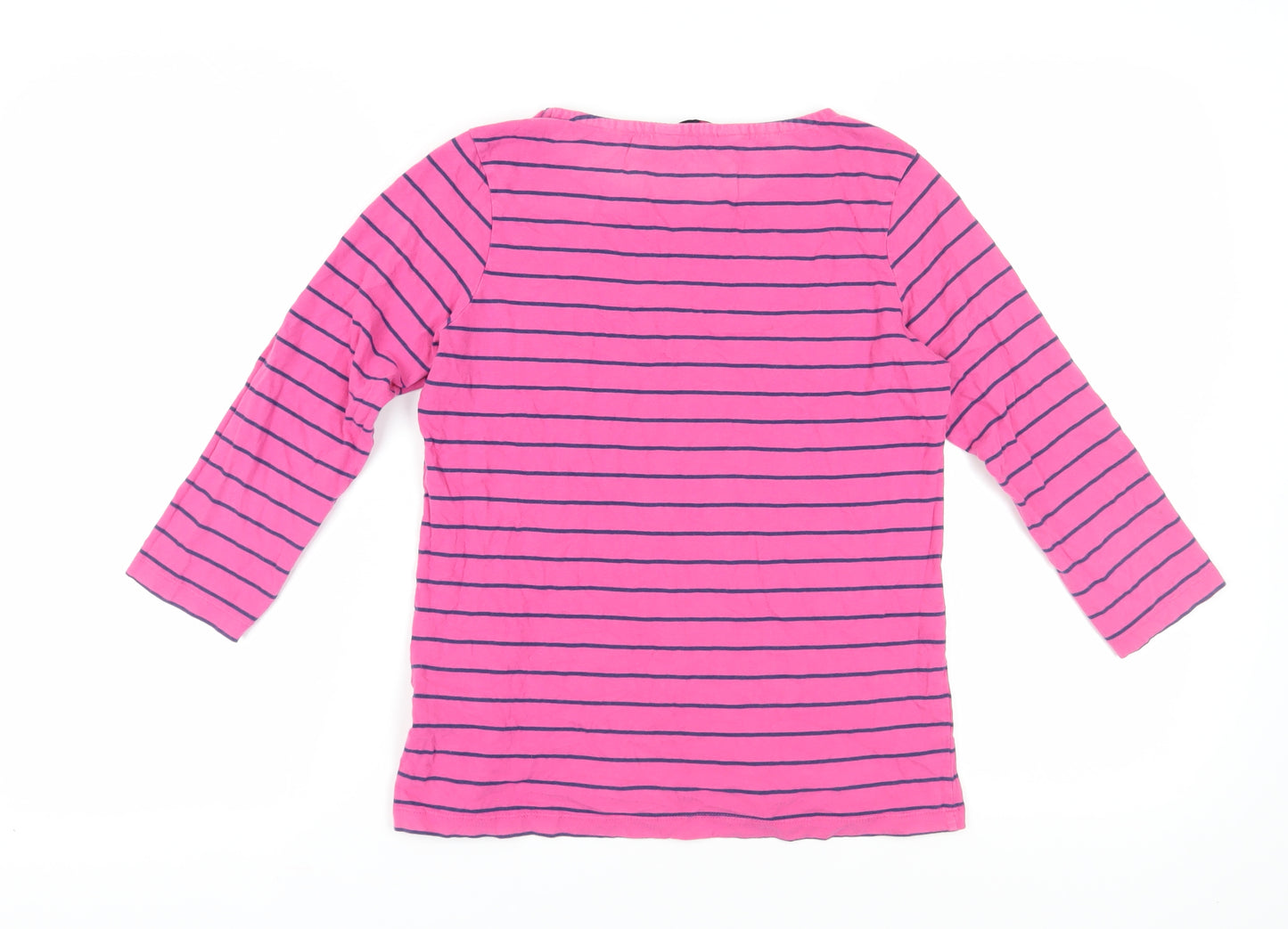 Crew Clothing Co. Women's Pink Striped T-Shirt Size 10