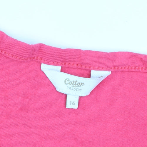 Cotton Traders Women's Pink Tunic T-Shirt Size 16