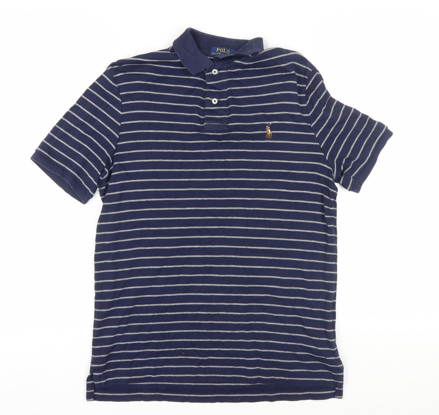 Polo Ralph Lauren Men's Blue Striped Polo Shirt, S