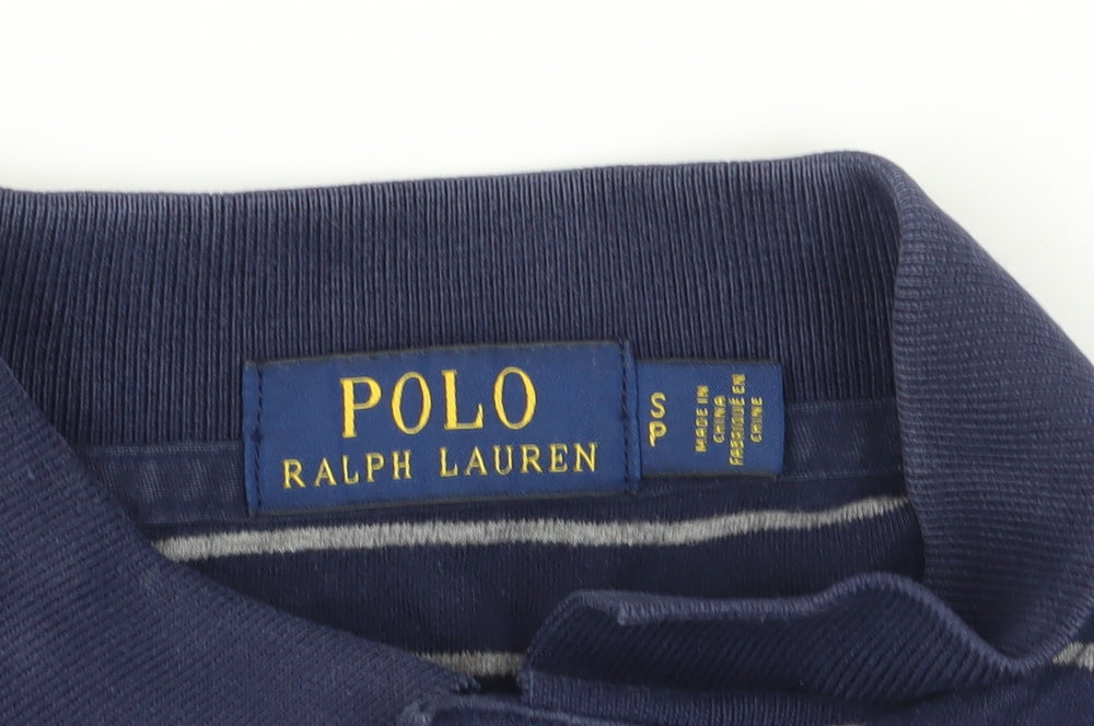 Polo Ralph Lauren Men's Blue Striped Polo Shirt, S