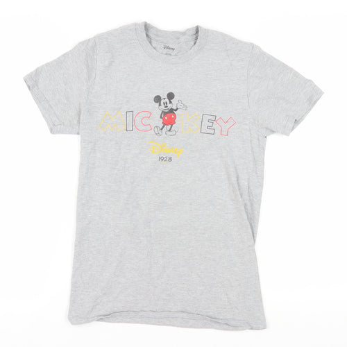 Disney Unisex Grey T-Shirt, Size S, Mickey Mouse