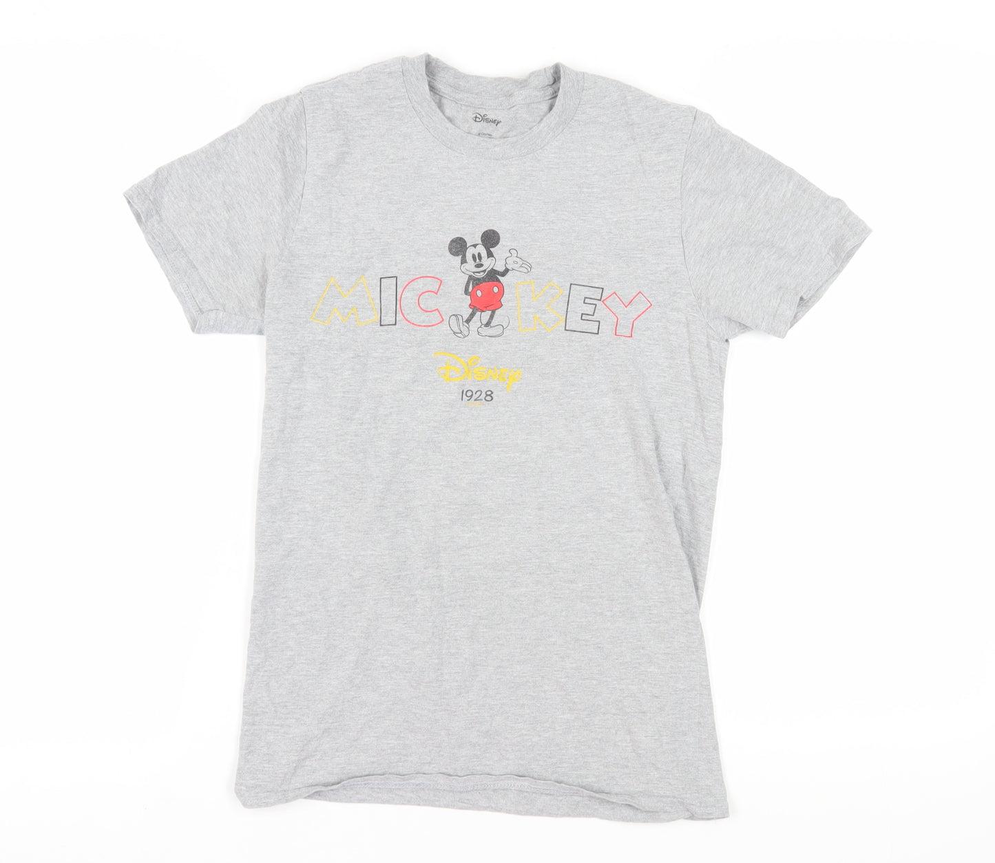Disney Unisex Grey T-Shirt, Size S, Mickey Mouse