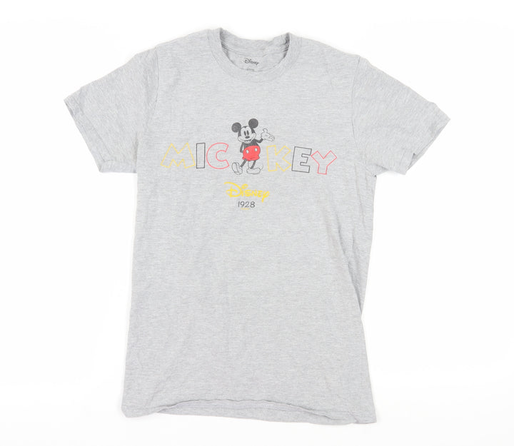 Disney Unisex Grey T-Shirt, Size S, Mickey Mouse