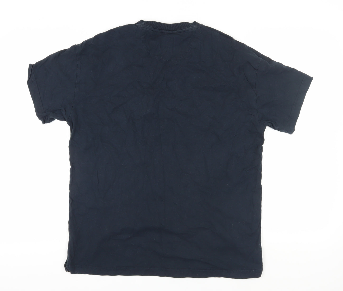 Farah Men's Black Cotton T-Shirt, Size L, Logo Accent