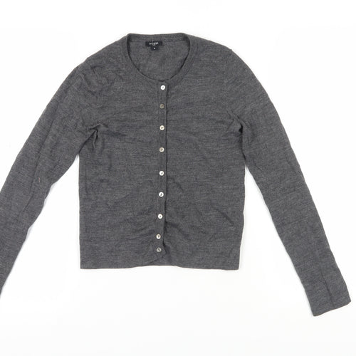 Hobbs Women's Grey Merino Wool Cardigan, Size 8