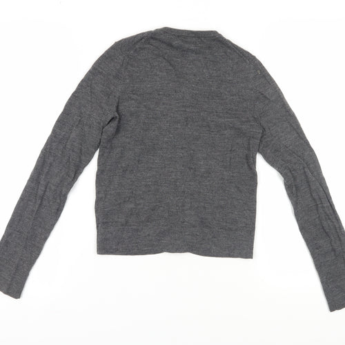 Hobbs Women's Grey Merino Wool Cardigan, Size 8