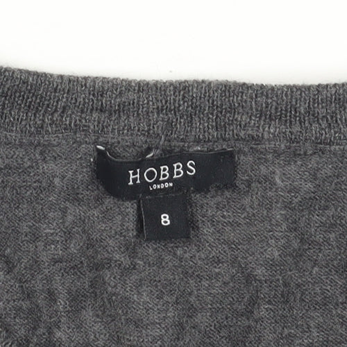 Hobbs Women's Grey Merino Wool Cardigan, Size 8