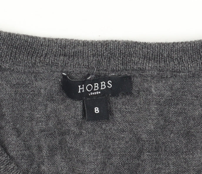 Hobbs Women's Grey Merino Wool Cardigan, Size 8
