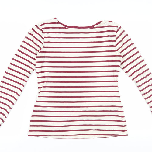 Seasalt Women's Red Striped T-Shirt, Size 12, Organic Cotton