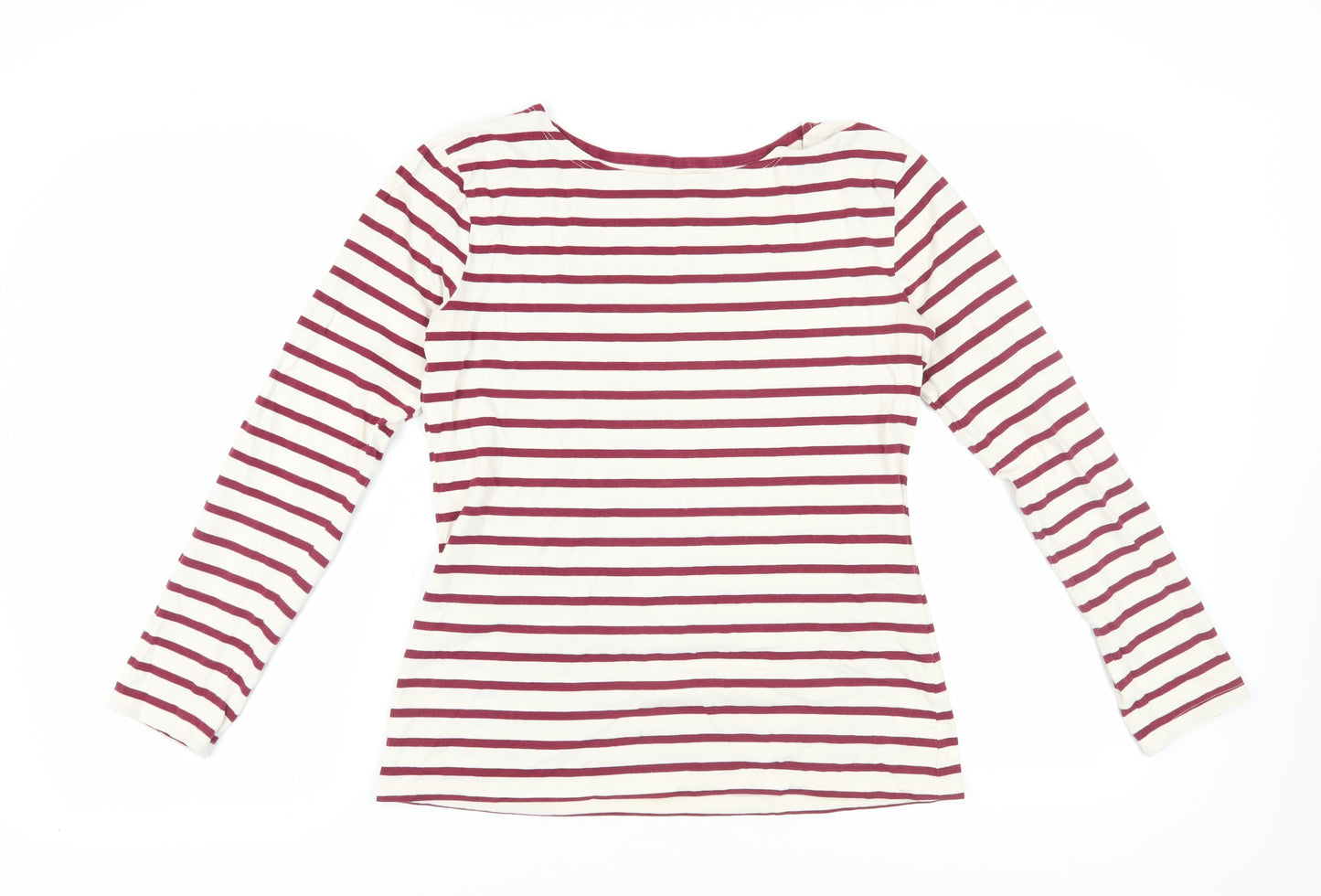 Seasalt Women's Red Striped T-Shirt, Size 12, Organic Cotton