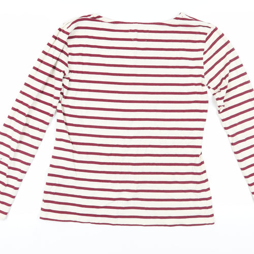 Seasalt Women's Red Striped T-Shirt, Size 12, Organic Cotton