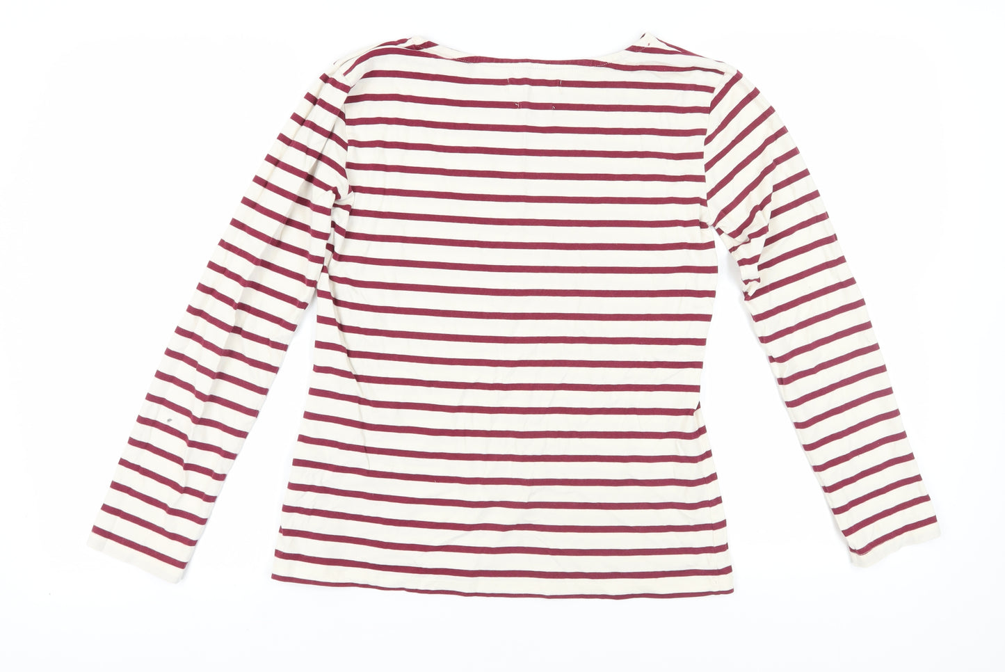 Seasalt Women's Red Striped T-Shirt, Size 12, Organic Cotton