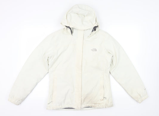 The North Face Women's White Hooded Jacket, Size M