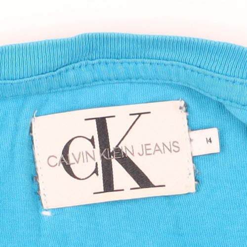 Calvin Klein Women's Blue T-Shirt Size 14