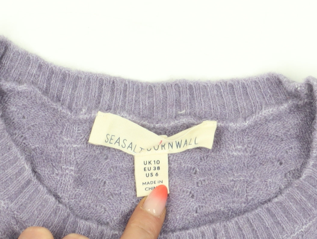 Seasalt Cornwall Women's Purple Knit Vest, Size 10