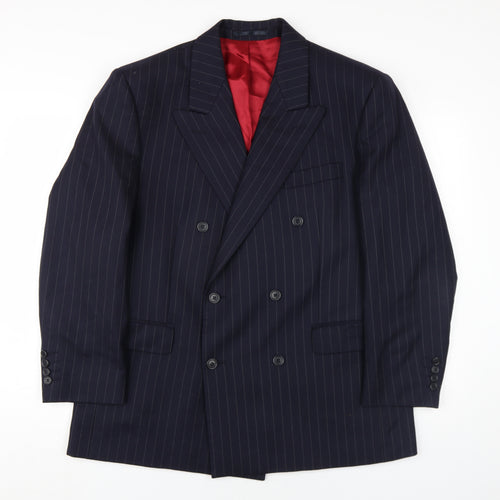 Berwin & Berwin Men's Blue Striped Blazer, Size 42S