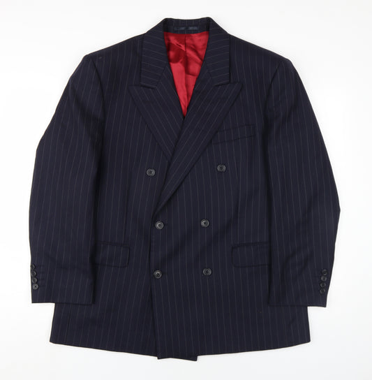 Berwin & Berwin Men's Blue Striped Blazer, Size 42S