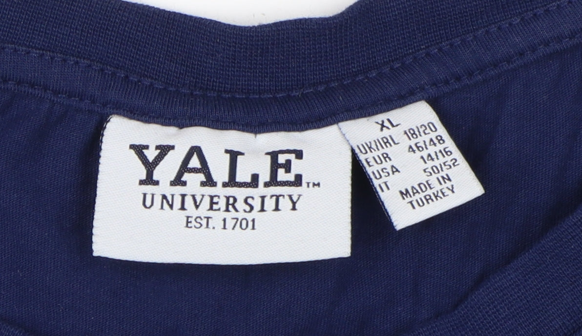 Yale University Blue T-Shirt XL Unisex Classic Crew