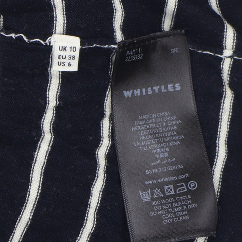 Whistles Women's Black Striped Pullover Jumper Size 10