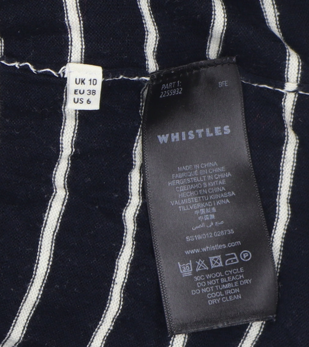 Whistles Women's Black Striped Pullover Jumper Size 10