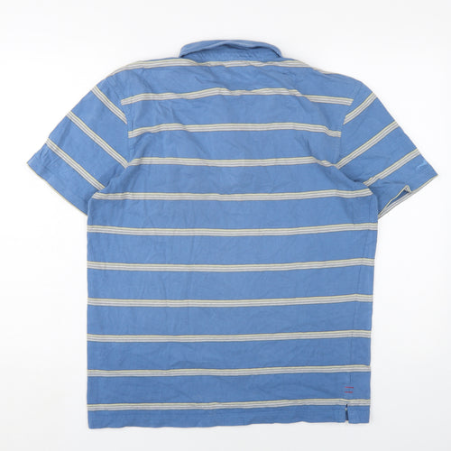 White Stuff Men's Blue Striped Polo Shirt M