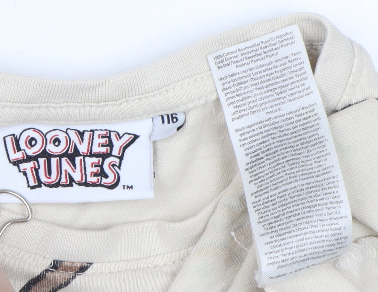 Looney Tunes Boys Beige Taz Long Sleeve T-Shirt 6-7 Years