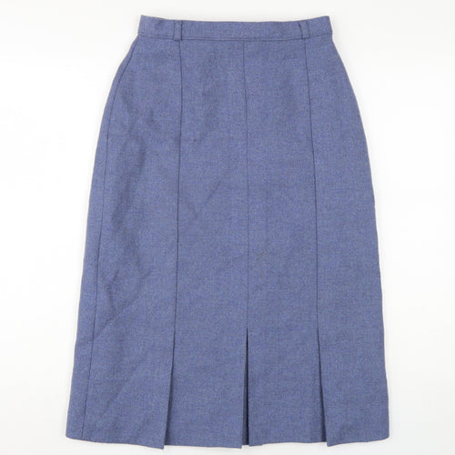 C&A Women's Blue Pencil Midi Skirt Size 12 Wool