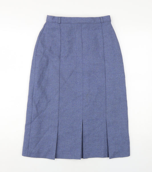 C&A Women's Blue Pencil Midi Skirt Size 12 Wool