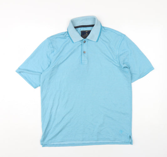 Marks and Spencer Men's Blue Polo Size S