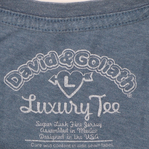 David & Goliath Blue Women's L Basic T-Shirt Crew Neck