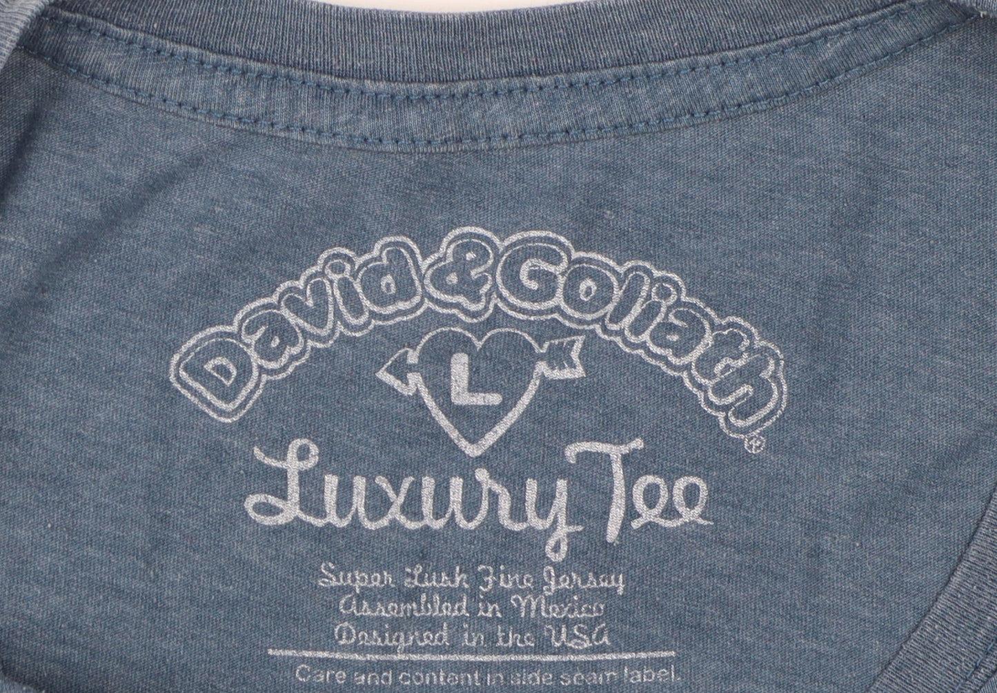 David & Goliath Blue Women's L Basic T-Shirt Crew Neck