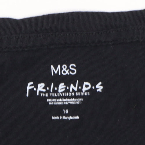 Friends Women's Black T-Shirt Size 16