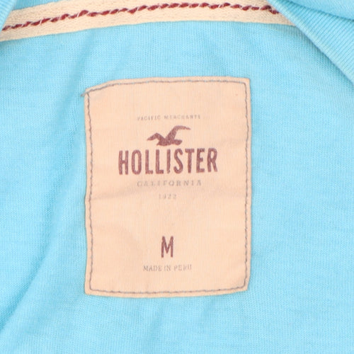 Hollister Women's Blue Graphic T-Shirt, Medium, Casual