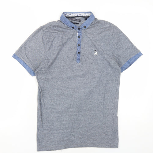 Spitalfields Men’s Small Grey Polo Shirt Cotton Blend