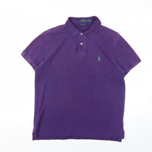 Ralph Lauren Men's Purple Slim Fit Polo Shirt M