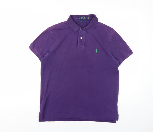 Ralph Lauren Men's Purple Slim Fit Polo Shirt M