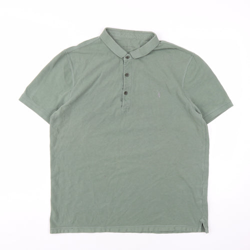 AllSaints Green Men's XL Polo Shirt