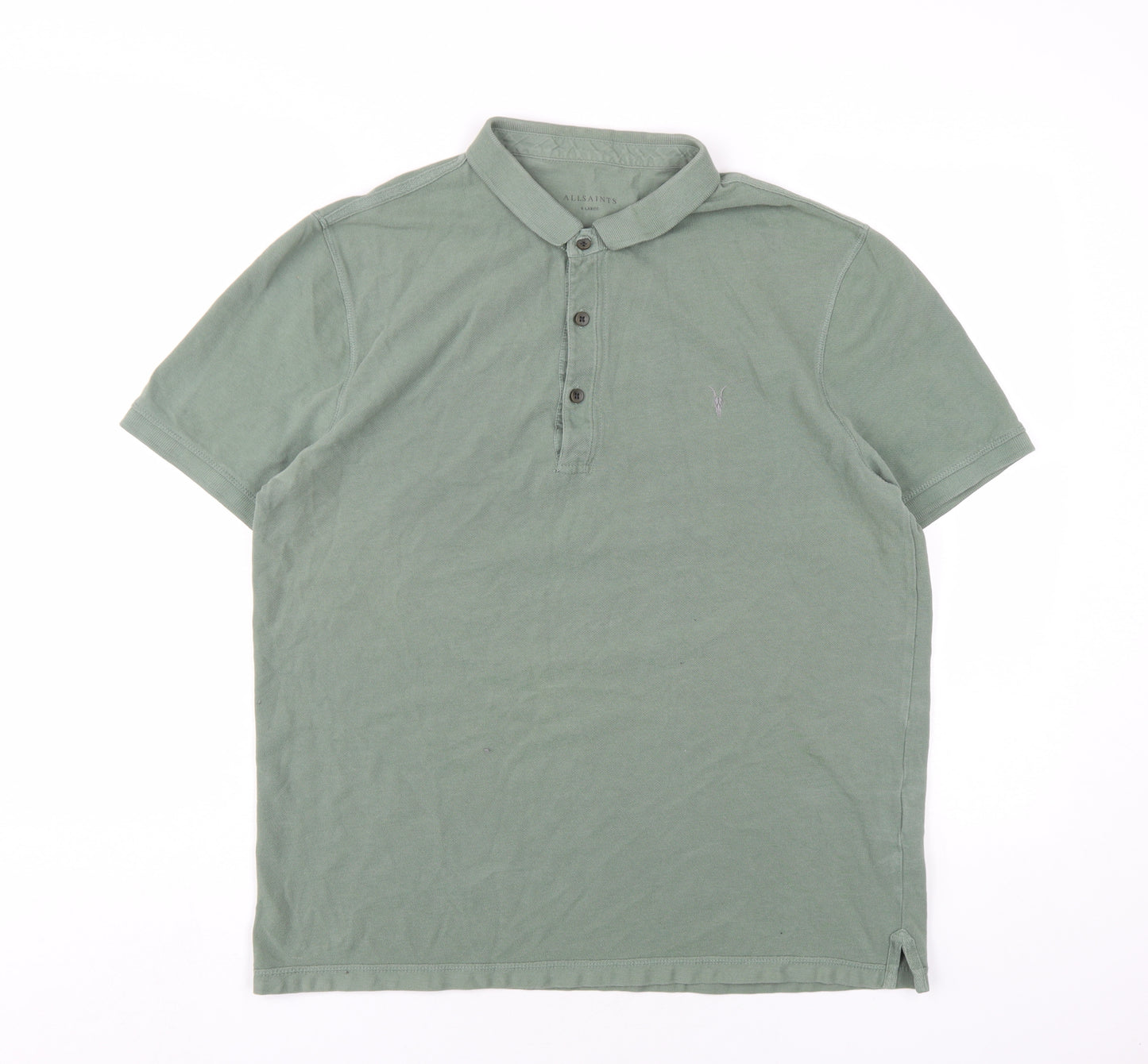 AllSaints Green Men's XL Polo Shirt