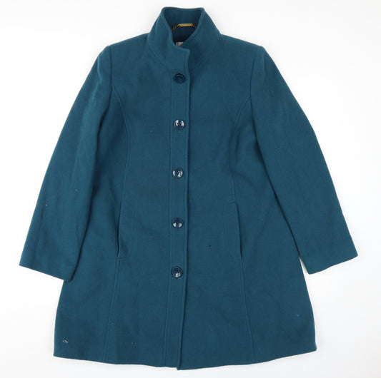 Eastex Women's Blue Wool Blend Mid-Length Coat