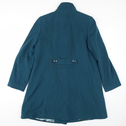 Eastex Women's Blue Wool Blend Mid-Length Coat