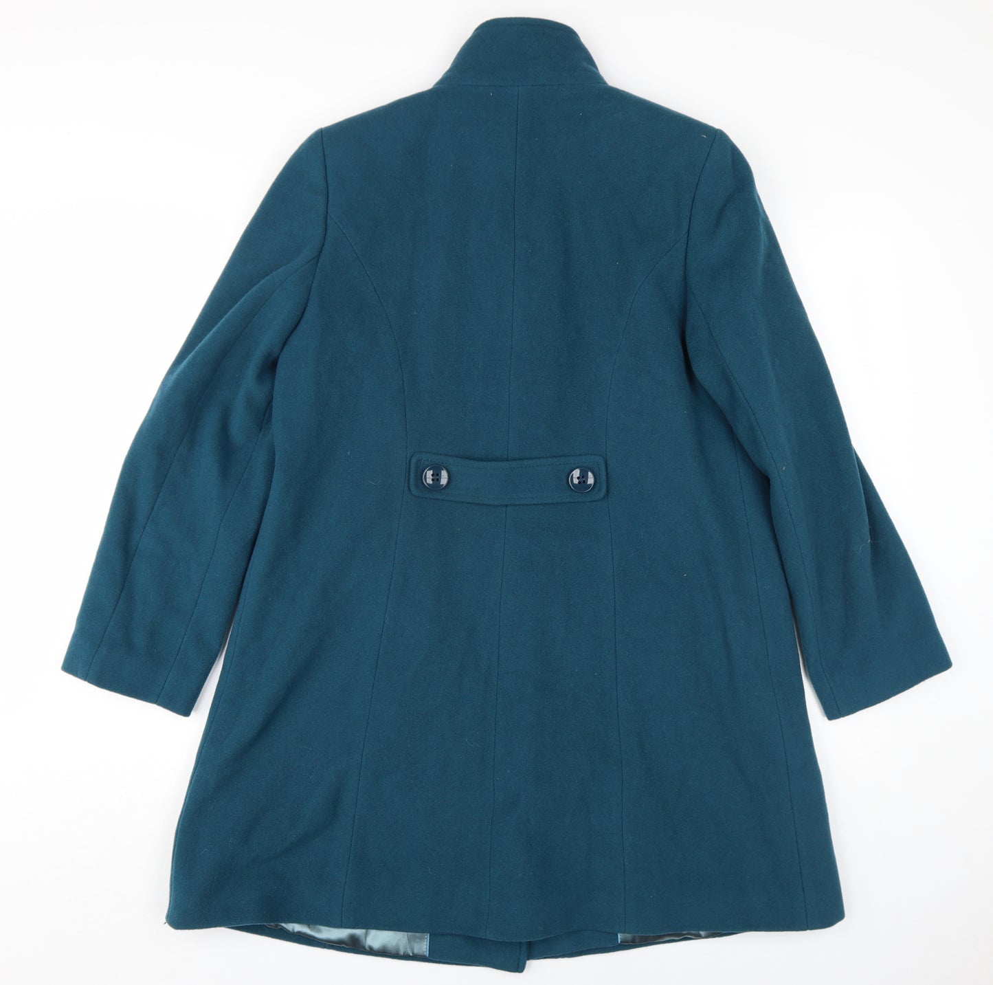 Eastex Women's Blue Wool Blend Mid-Length Coat